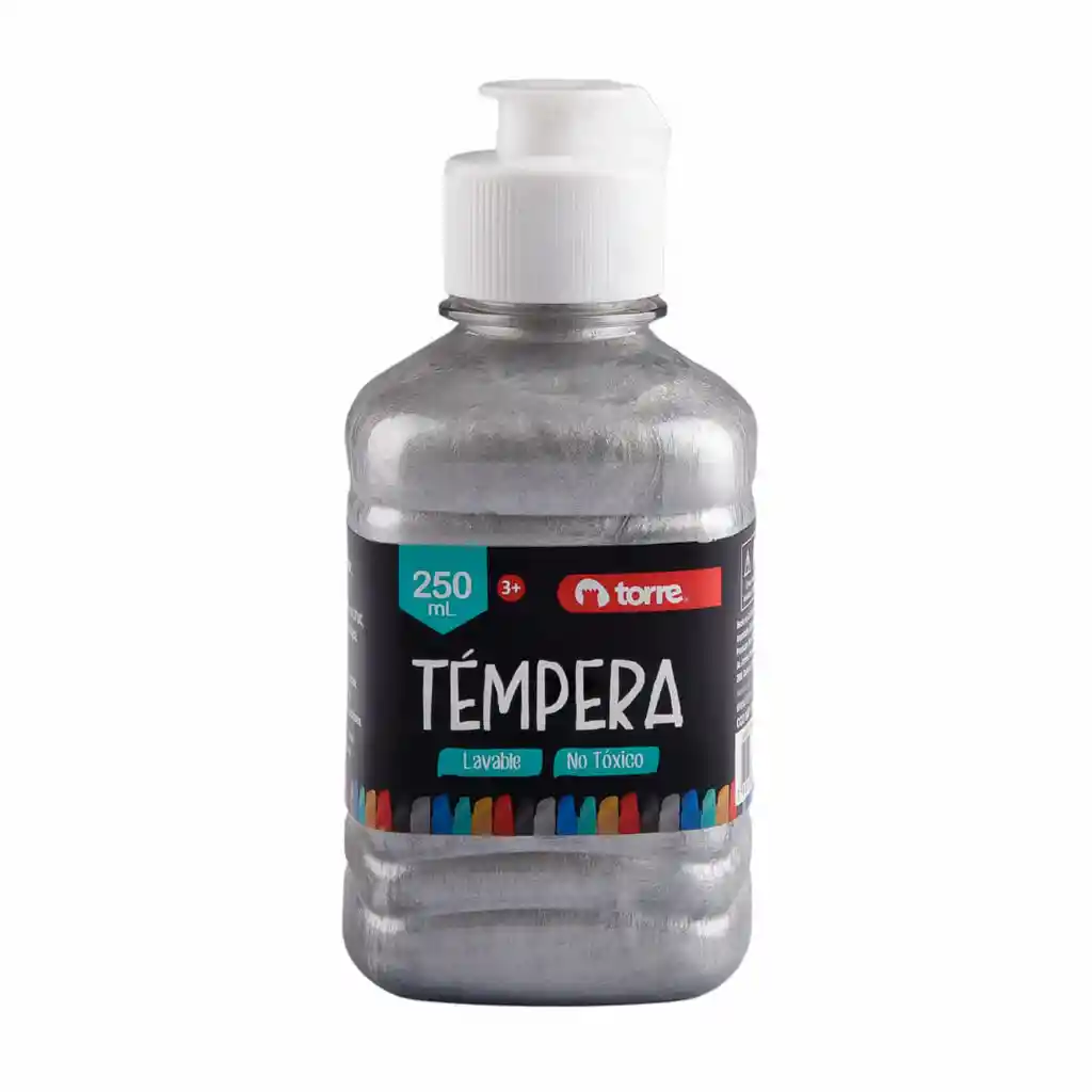 Tempera 250ml Plateada