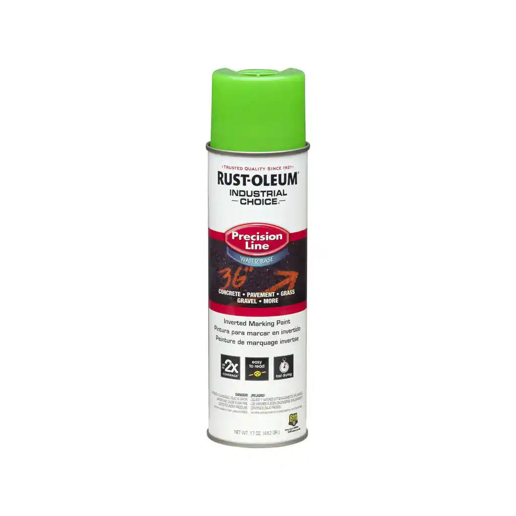 Pintura Para Demarcacion Invertida Base Agua 1800 482grs Fluorescente Verde