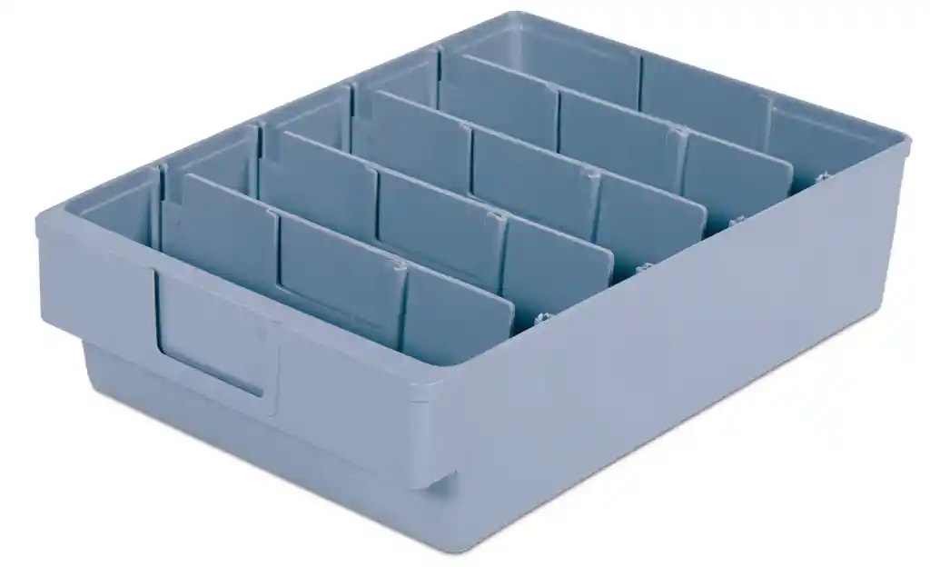 Caja Gris Poliestireno De Alto Impacto 5 Divisiones