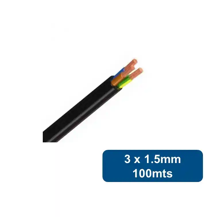 Cordon Rvk Negro 100mts 3x1.5mm