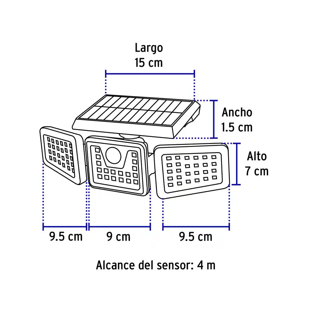 Luminario Solar Led Con Sensor De Movimiento 7w