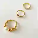 Anillo Acero Quirurgico Y Baño De Oro 18kt