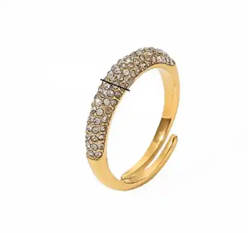 Anillo Acero Quirurgico 316l Y Baño De Oro 18kt