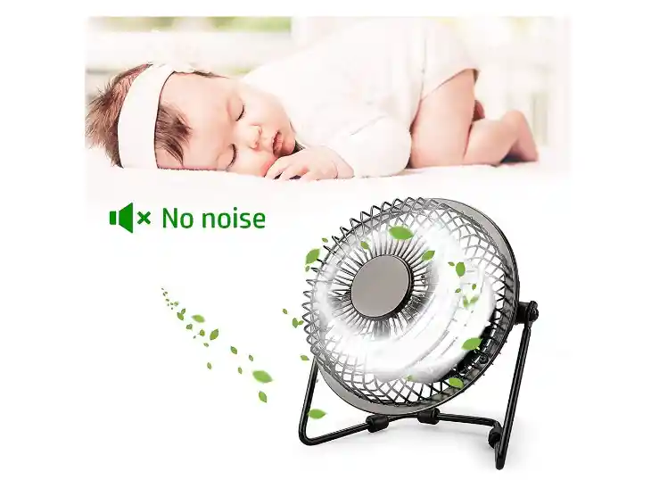 Ventilador Mini Fan Para Escritorio Usb Negro