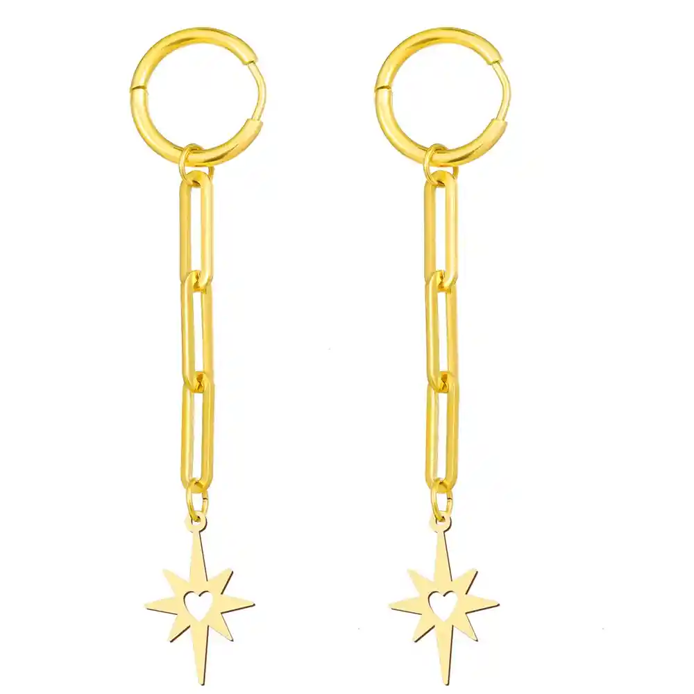 Aros De Acero Quirurgicos 316l Con Baño De Oro 18kt