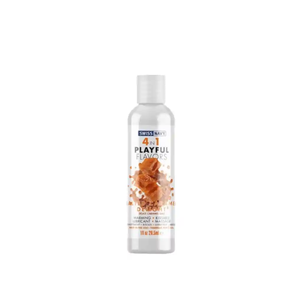 Lubricante 4 En 1. Gel Efecto Calor Comestible Sabor Caramelo