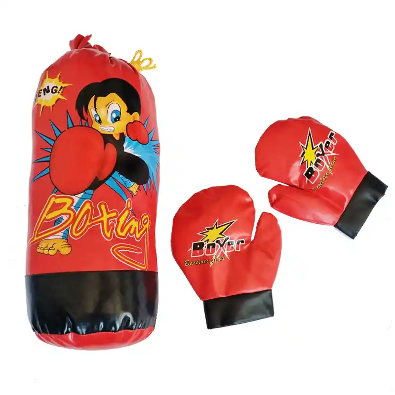 Set Boxeo De Juguete Infantil Saco + 2 Guantes