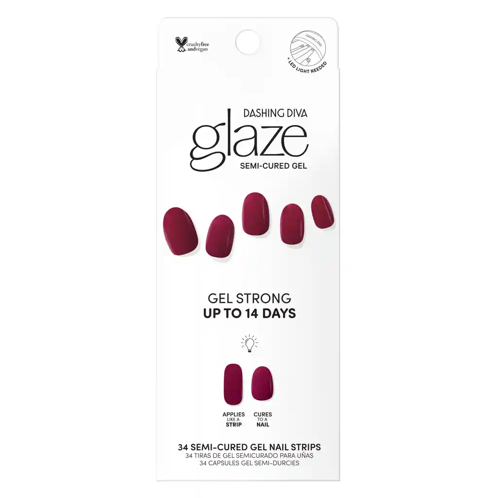 Uñas Dashing Diva Glaze Color -plum Berry