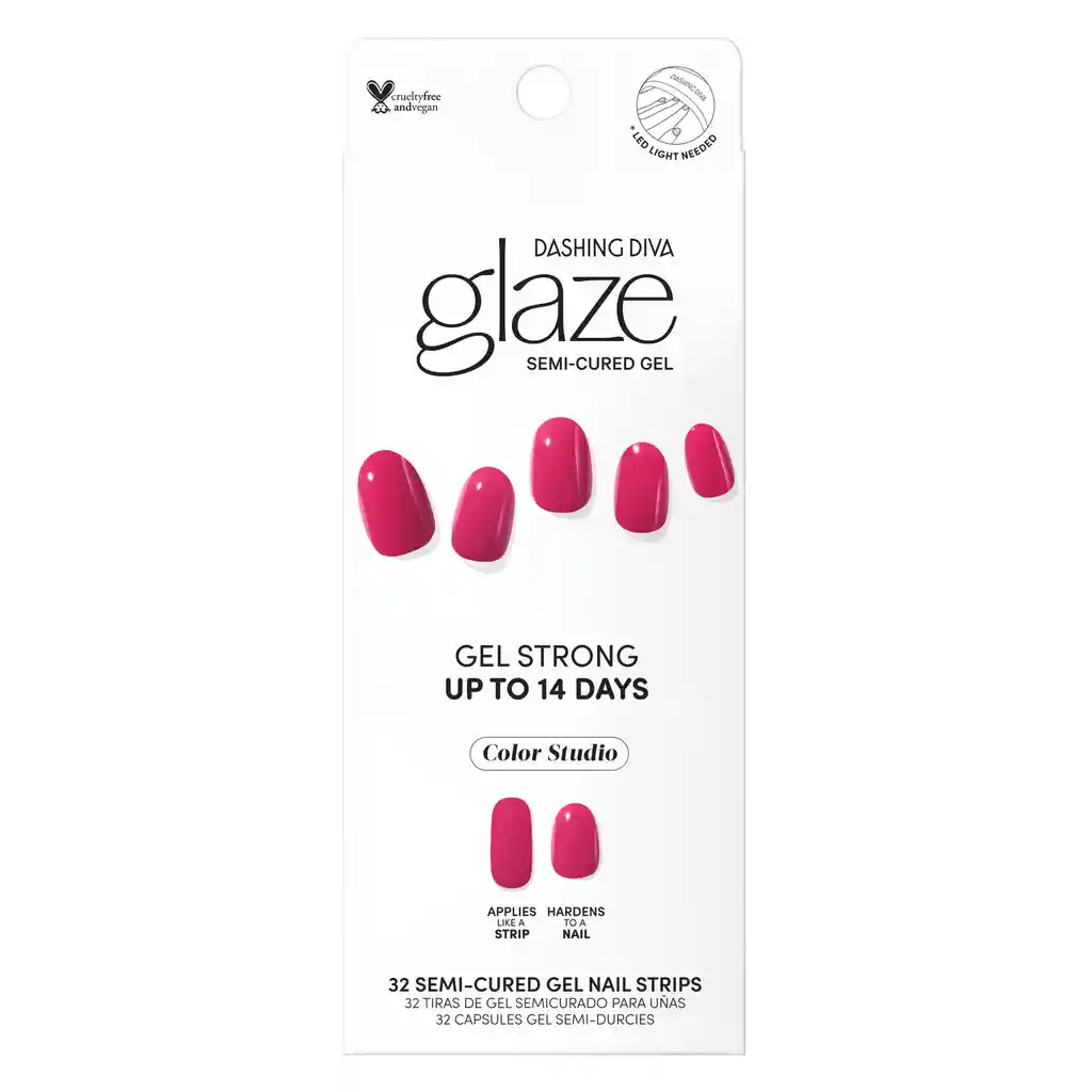 Uñas Dashing Diva Glaze Color -rasberry Pink