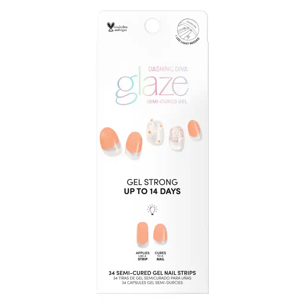 Uñas Dashing Diva Glaze Art -coral Picnic