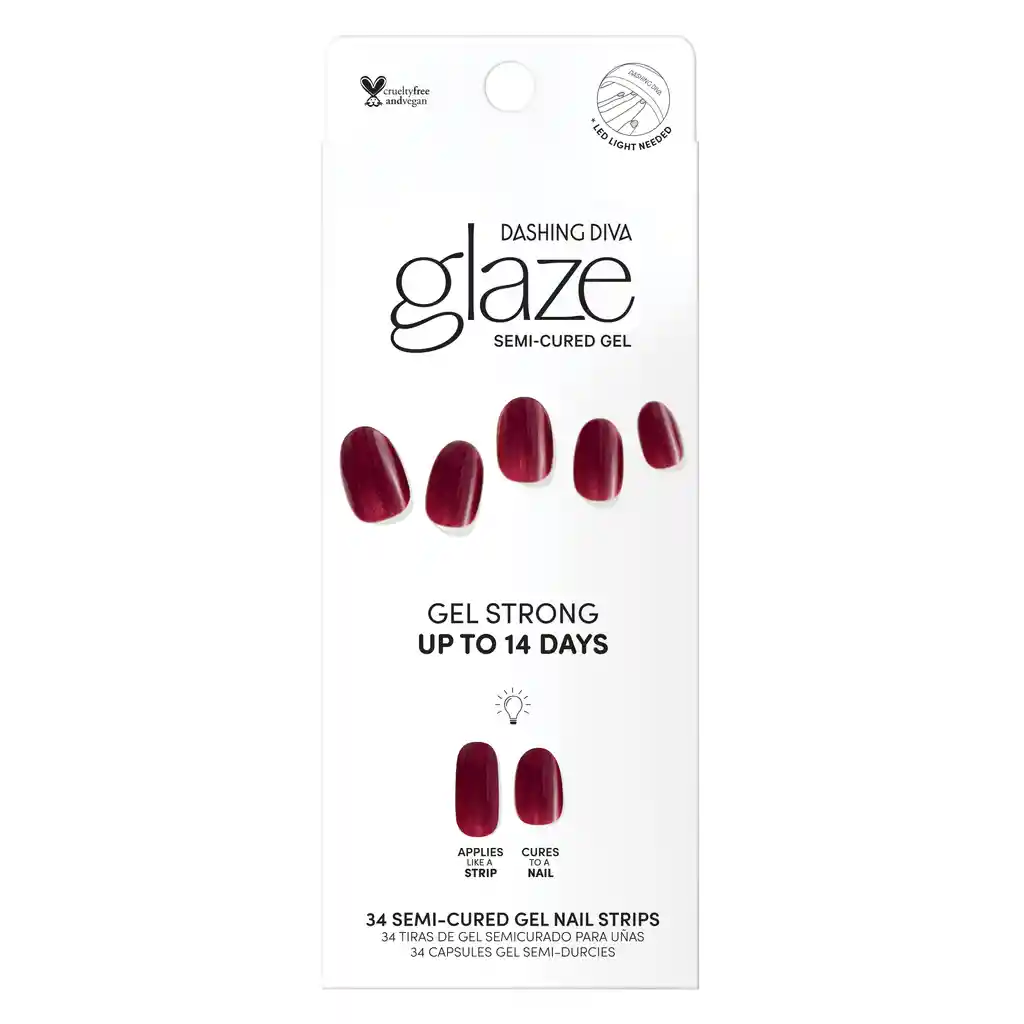 Uñas Dashing Diva Glaze Color -red Dahlia