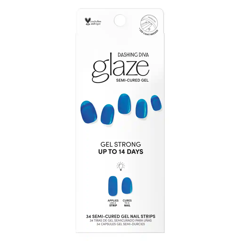 Uñas Dashing Diva Glaze Color -see Through Blue