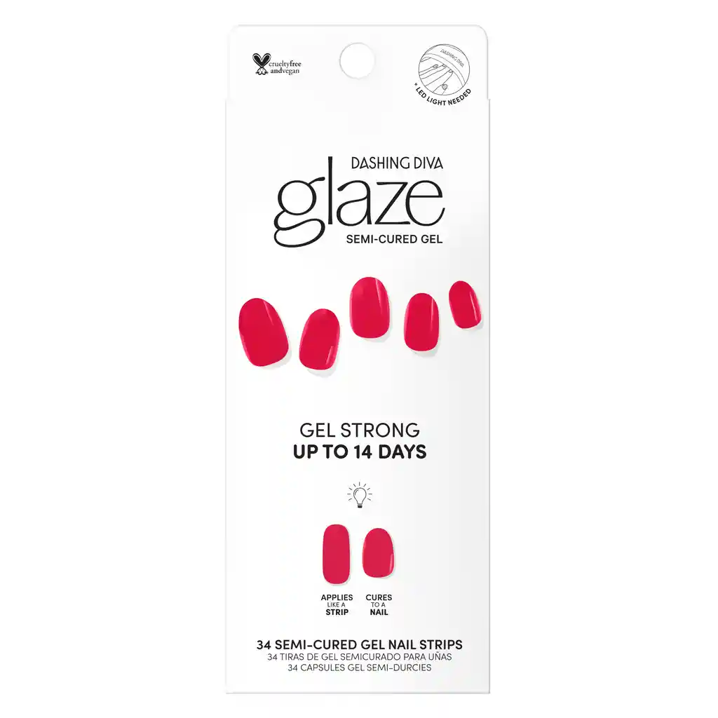Uñas Dashing Diva Glaze Color -real Red