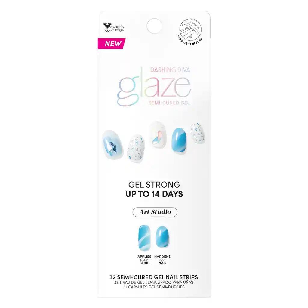 Uñas Dashing Diva Glaze Art -santorini Blues