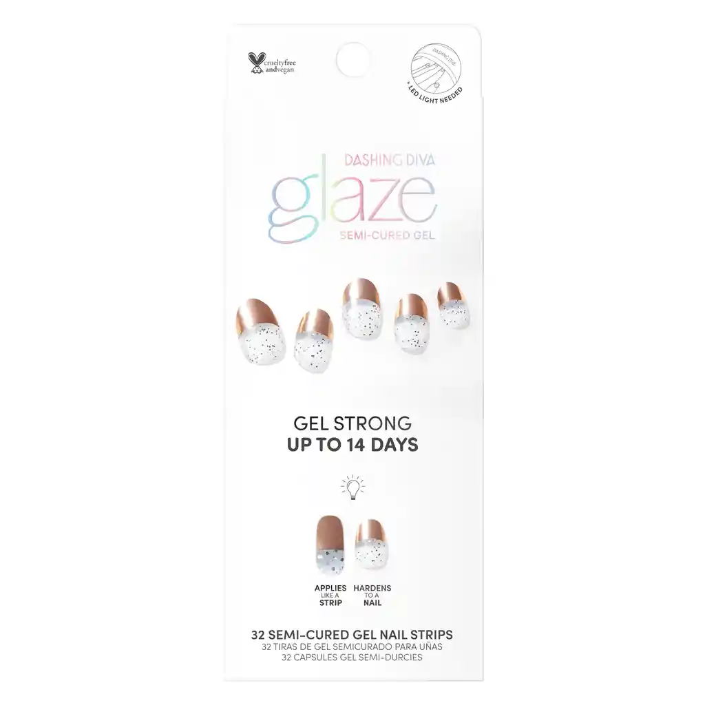 Uñas Dashing Diva Glaze Art -hot And Gold