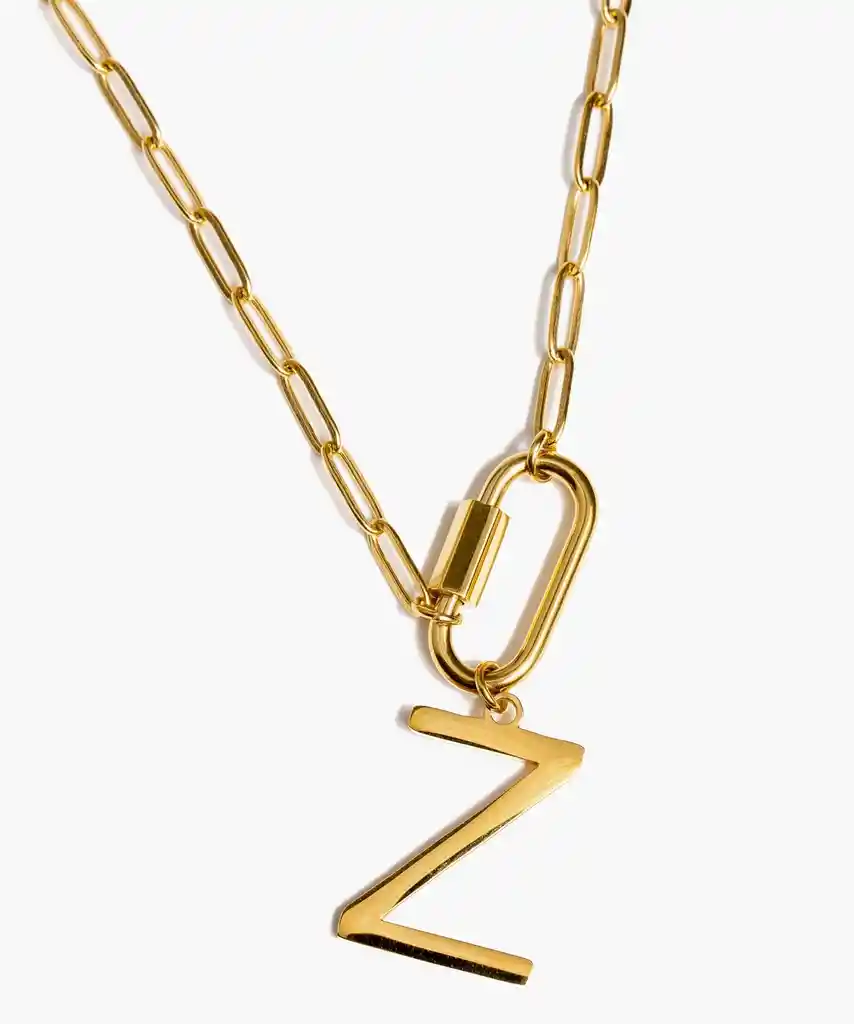 Collar Broche Letra Z Dorado