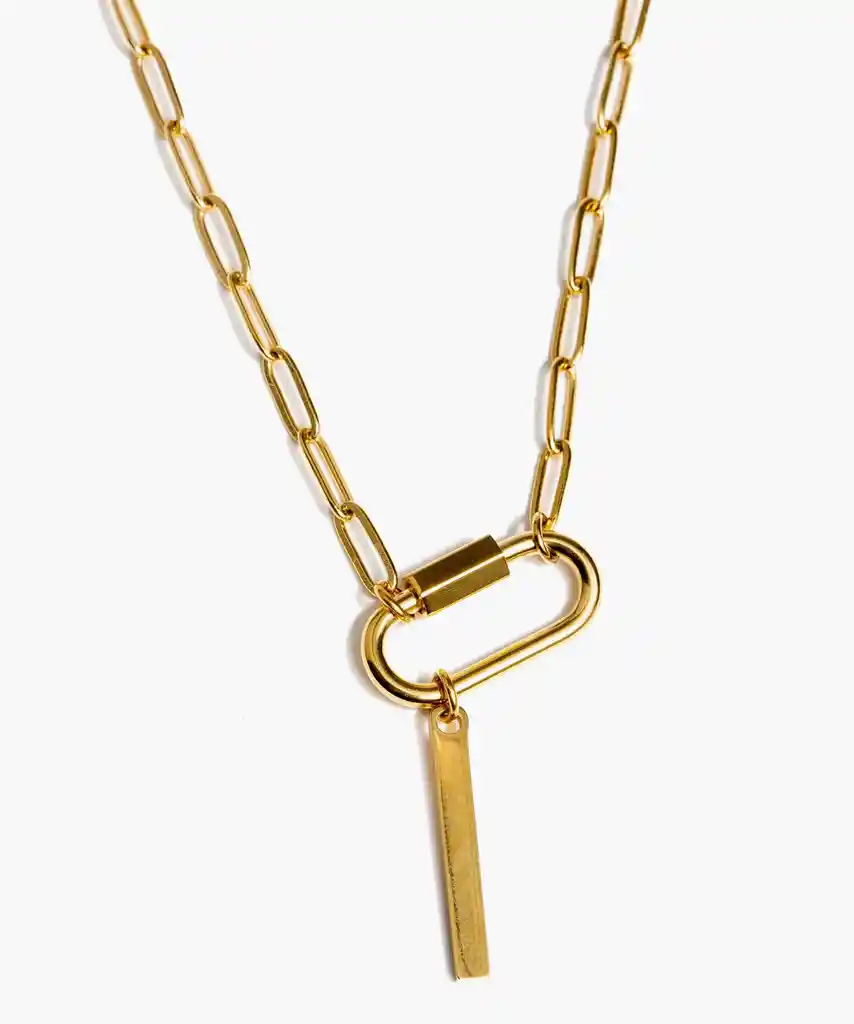 Collar Broche Letra I Dorado