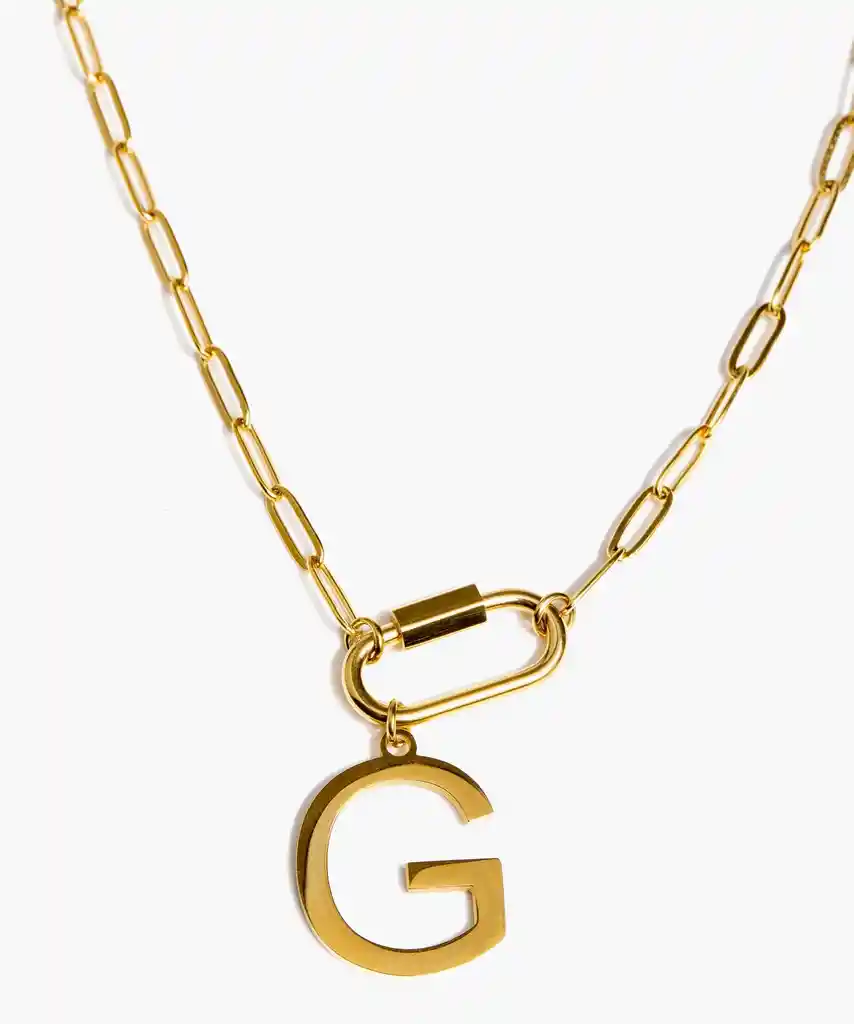 Collar Broche Letra G Dorado