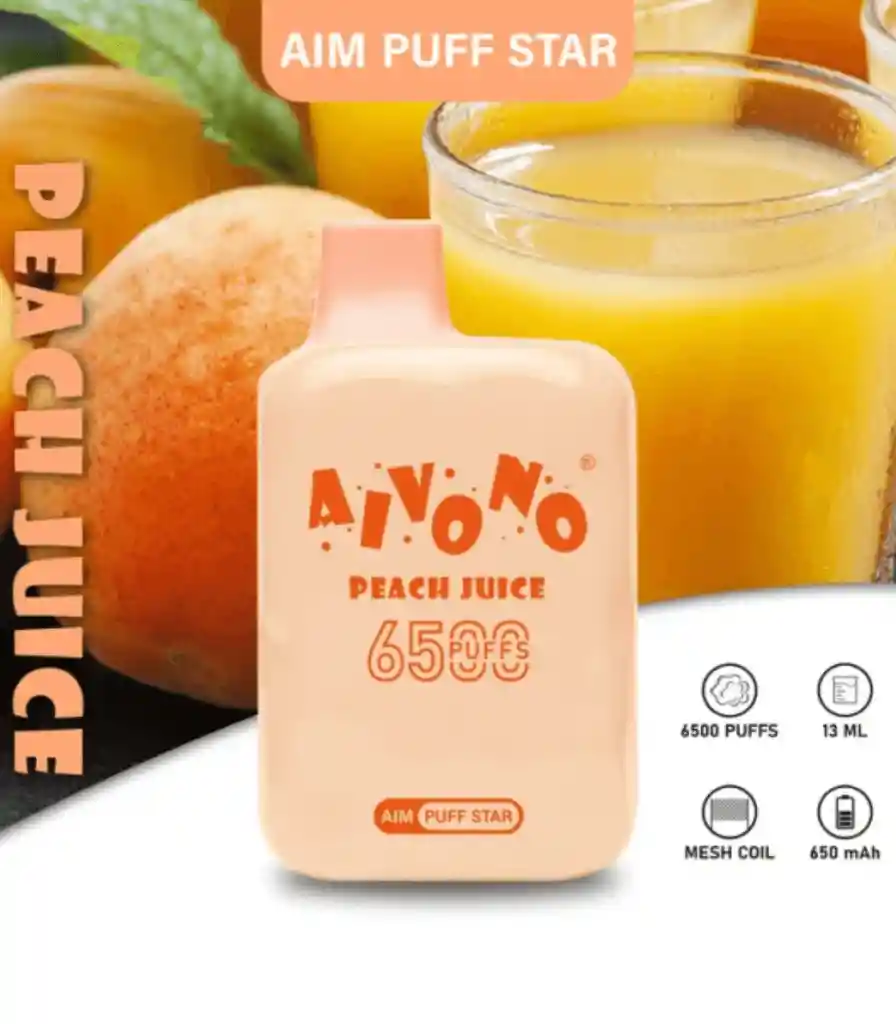 Vaporizador Aivono 6500 Puff 0% Peach Juice