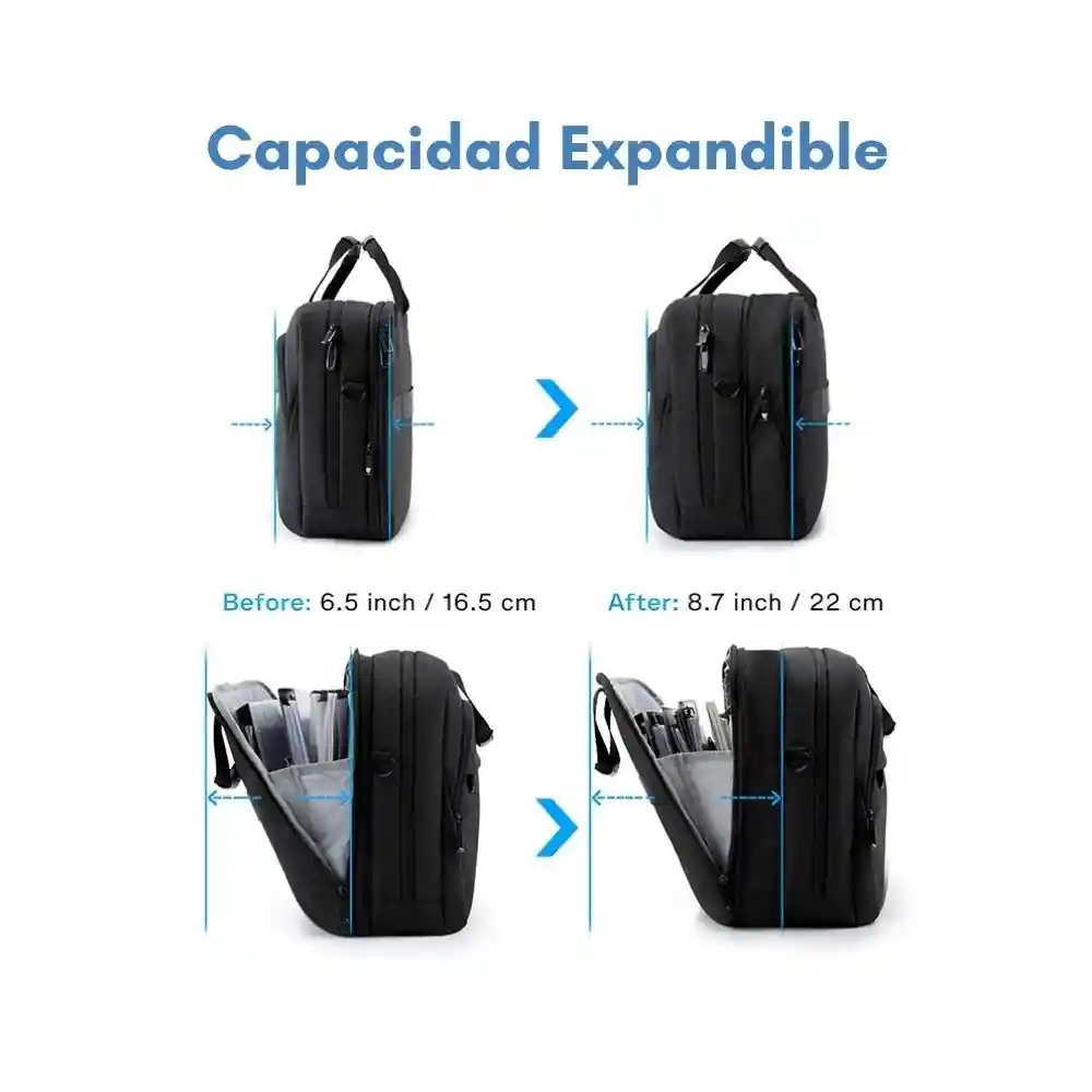 Bagsmart – Maletín Expandible Para Notebook De 17.3″