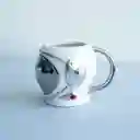 Taza Creativa De Cerámica 3d Para Casco De Astronauta Plateado