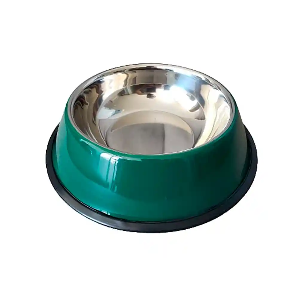 Tazon Plato Comedero Bebedero Mascota Talla M 22 Cm (verde)