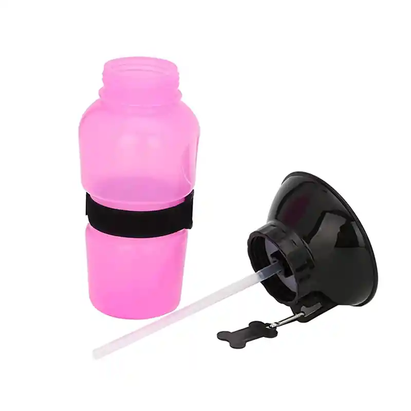 Bebedero Termo Portátil Botella Agua Para Perros 500ml (rosa)