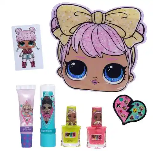 Gelatti Set Belleza Incluye 2 Esmaltes Uñas-1 Brillo Y 1 Bálsamo Labial + Cosmetiquero L.o.l