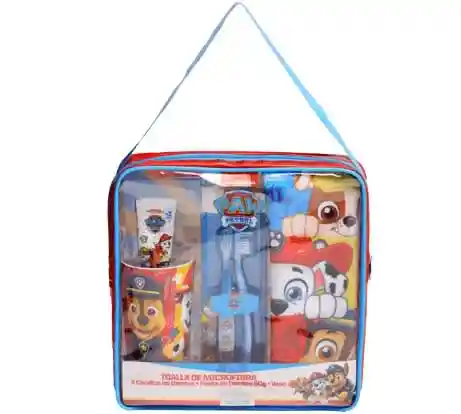 Gelatti Set Baño Incluye Toalla-vaso-pasta Dientes-2 Cepilllos Dientes Paw Patrol