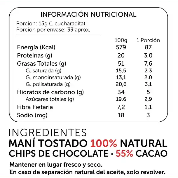 Mantequilla De Maní Chocochips
