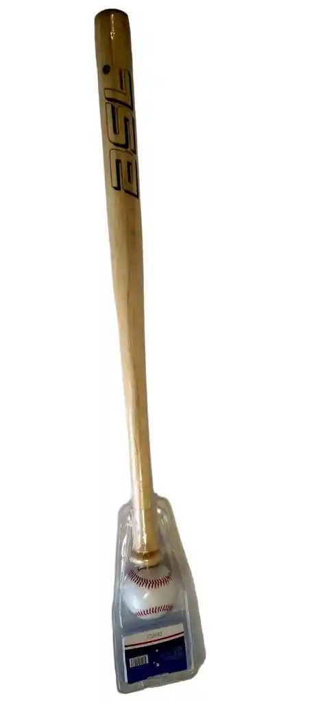 Set Bate De Beisbol 28 De Madera + Pelota