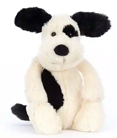 Jellycat Peluche Perro Blanco Y Negro Pequeño