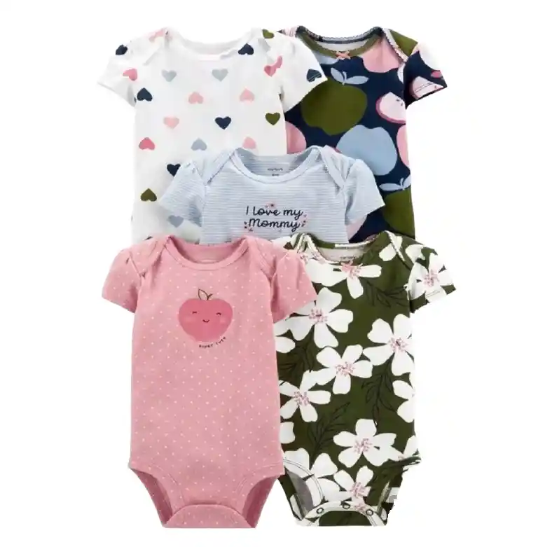 Set 5 Bodys Manga Corta Bebe 3/6 Meses