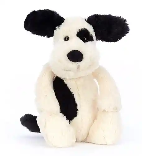 Jellycat Peluche Perro Blanco Negro Mediano