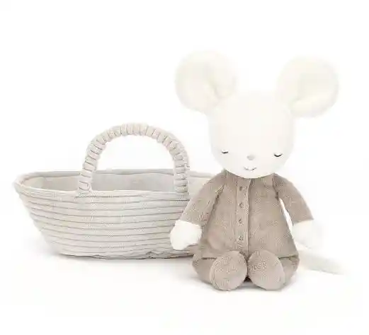 Jellycat Peluche Ratón Con Cesta Para Dormir