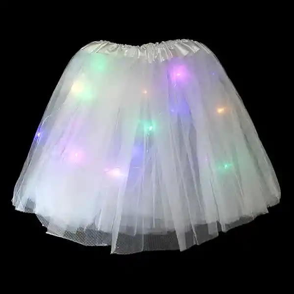 Falda Ballerina Led Blanco Fiestamania