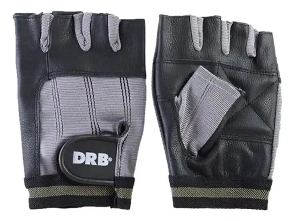 Guantes Fitness Cuero Spandex Drb Negro Pesas Y Gimnasio Talla Xl