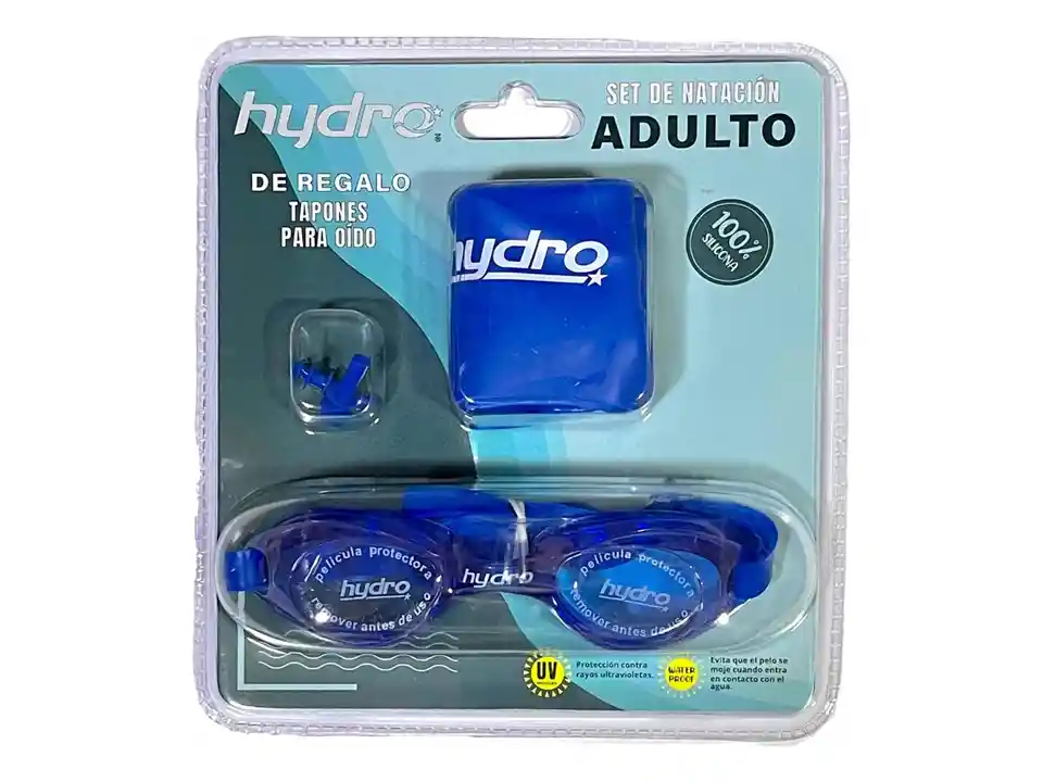 Set Natación Adulto Hydro®: Gorra + Lentes + Tapones Oído