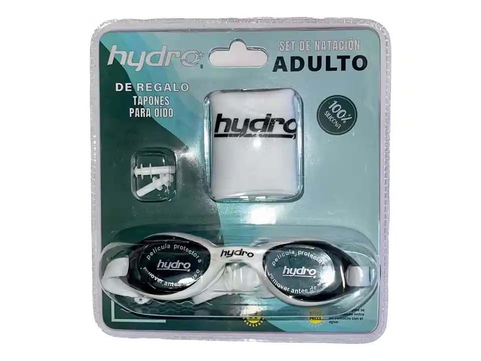 Set Natación Adulto Hydro®: Gorra + Lentes + Tapones Oído