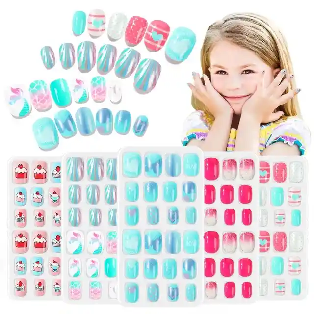 Uñas Postizas De Niñas Set De 24 Uñas