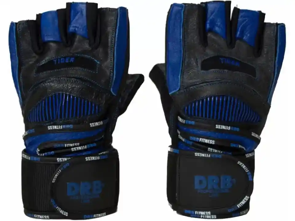 Guantes Fitness Gym Profesional Cuero Drb Tiger Azul S