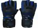 Guantes Fitness Gym Profesional Cuero Drb Tiger Azul Xl