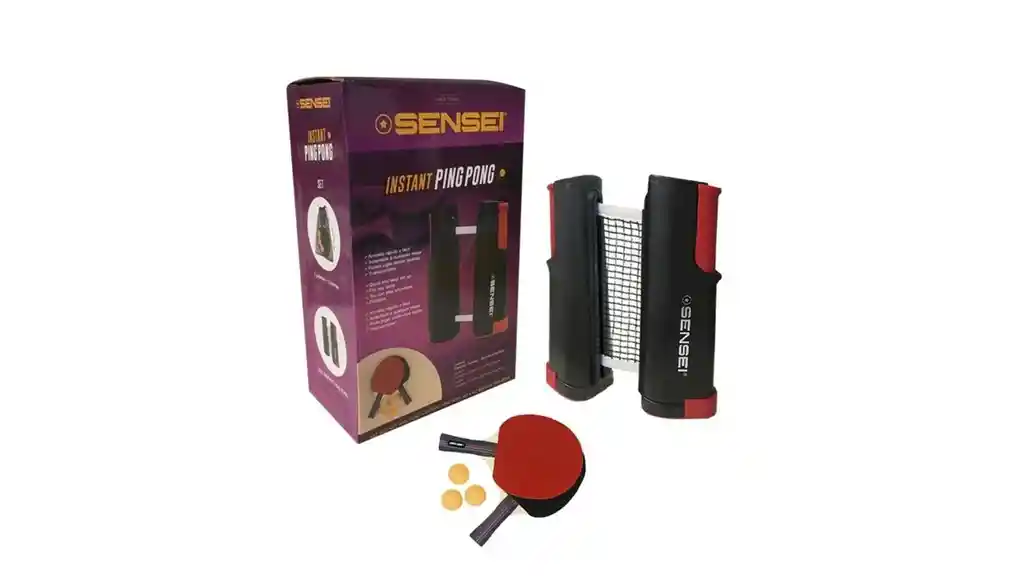 Set Ping Pong 2 Paletas+red Retráctil+3 Pelotas Sensei