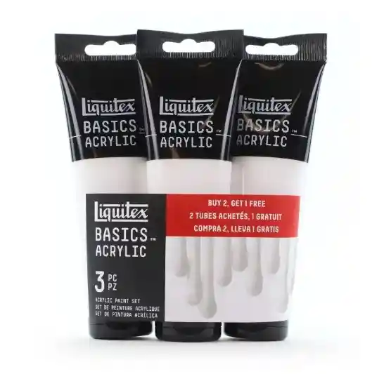 Pack 3 Liquitex Basics Blanco Titaneo 118ml