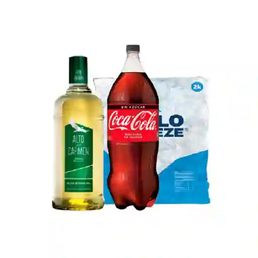 Alto 750 + Coca Cola Zero 1,5 Lt + 1 Kg Hielo