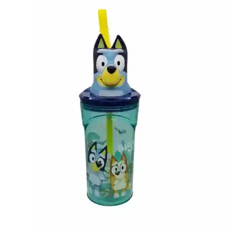 Vaso Con Bombilla Figura 3d Bluey