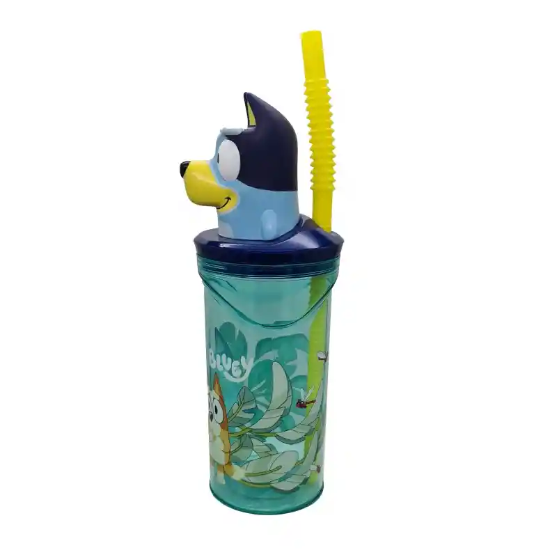 Vaso Con Bombilla Figura 3d Bluey