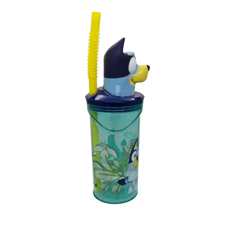 Vaso Con Bombilla Figura 3d Bluey