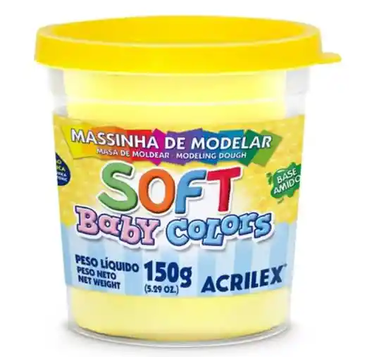 Acrilex Masa Para Moldear Soft Baby Colors 150g Amarillo Bebé