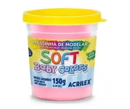 Acrilex Masa Para Moldear Soft Baby Colors 150g Rosa Bebé